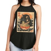 Moo Deng Hippo Eat Ramen For Japanese Style Women's Perfect Tri Rocker Tank