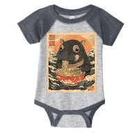 Moo Deng Hippo Eat Ramen For Japanese Style Infant Baby Jersey Bodysuit