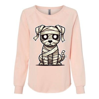 Mummy Dog Halloween Womens California Wash Sweatshirt