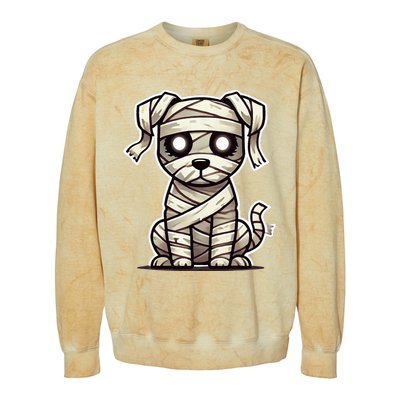 Mummy Dog Halloween Colorblast Crewneck Sweatshirt