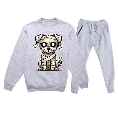 Mummy Dog Halloween Premium Crewneck Sweatsuit Set