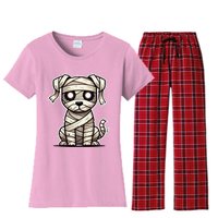 Mummy Dog Halloween Women's Flannel Pajama Set