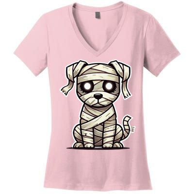 Mummy Dog Halloween Women's V-Neck T-Shirt