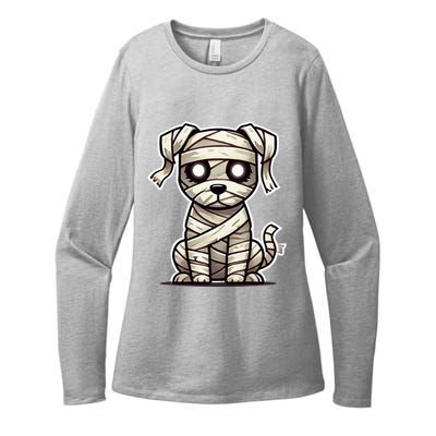 Mummy Dog Halloween Womens CVC Long Sleeve Shirt