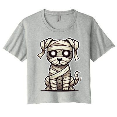 Mummy Dog Halloween Women's Crop Top Tee