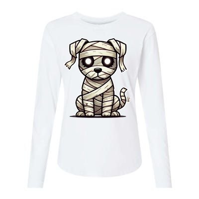 Mummy Dog Halloween Womens Cotton Relaxed Long Sleeve T-Shirt