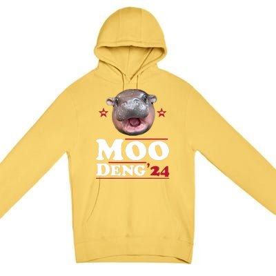 Moo Deng Hippo Cute Baby Pygmy Funny Election 2024 Premium Pullover Hoodie