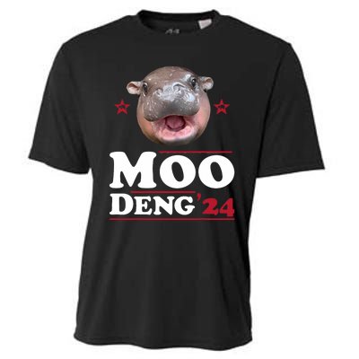 Moo Deng Hippo Cute Baby Pygmy Funny Election 2024 Cooling Performance Crew T-Shirt