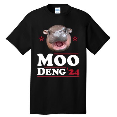 Moo Deng Hippo Cute Baby Pygmy Funny Election 2024 Tall T-Shirt