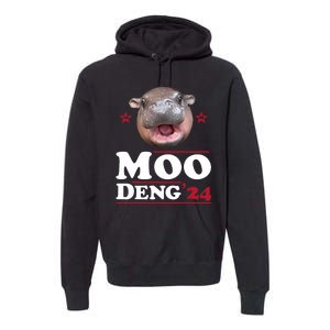 Moo Deng Hippo Cute Baby Pygmy Funny Election 2024 Premium Hoodie