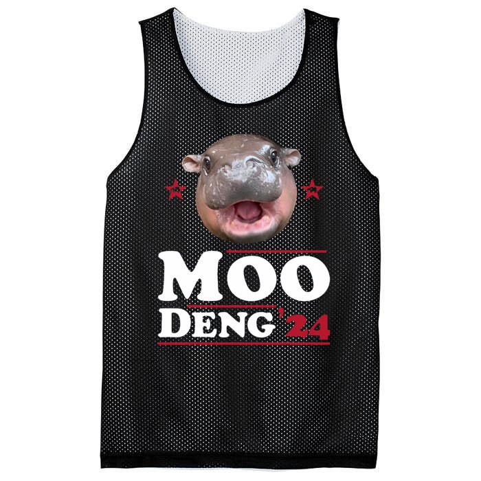 Moo Deng Hippo Cute Baby Pygmy Funny Election 2024 Mesh Reversible Basketball Jersey Tank