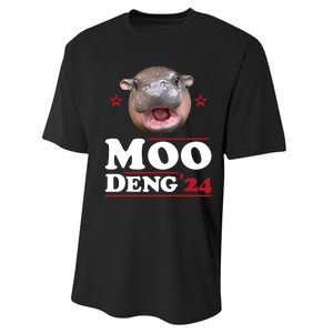 Moo Deng Hippo Cute Baby Pygmy Funny Election 2024 Performance Sprint T-Shirt