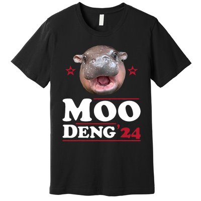 Moo Deng Hippo Cute Baby Pygmy Funny Election 2024 Premium T-Shirt