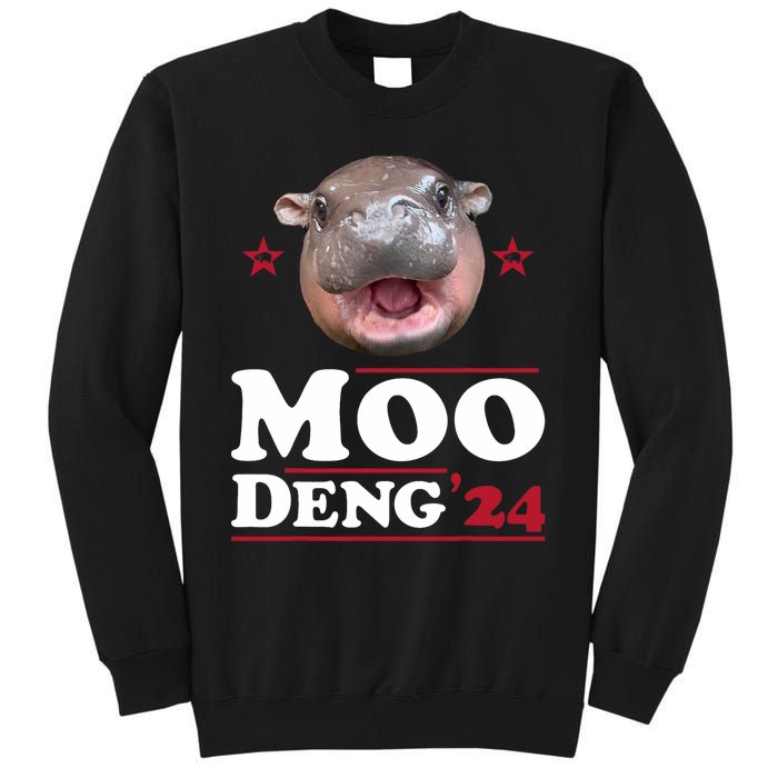 Moo Deng Hippo Cute Baby Pygmy Funny Election 2024 Tall Sweatshirt