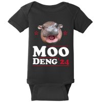 Moo Deng Hippo Cute Baby Pygmy Funny Election 2024 Baby Bodysuit