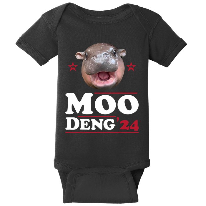 Moo Deng Hippo Cute Baby Pygmy Funny Election 2024 Baby Bodysuit