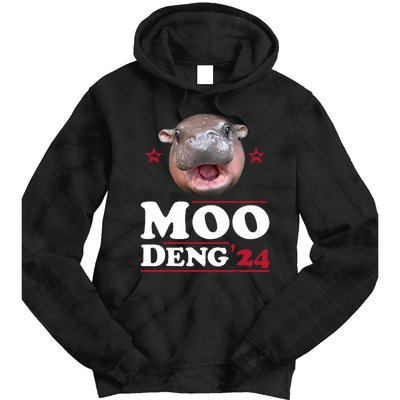 Moo Deng Hippo Cute Baby Pygmy Funny Election 2024 Tie Dye Hoodie