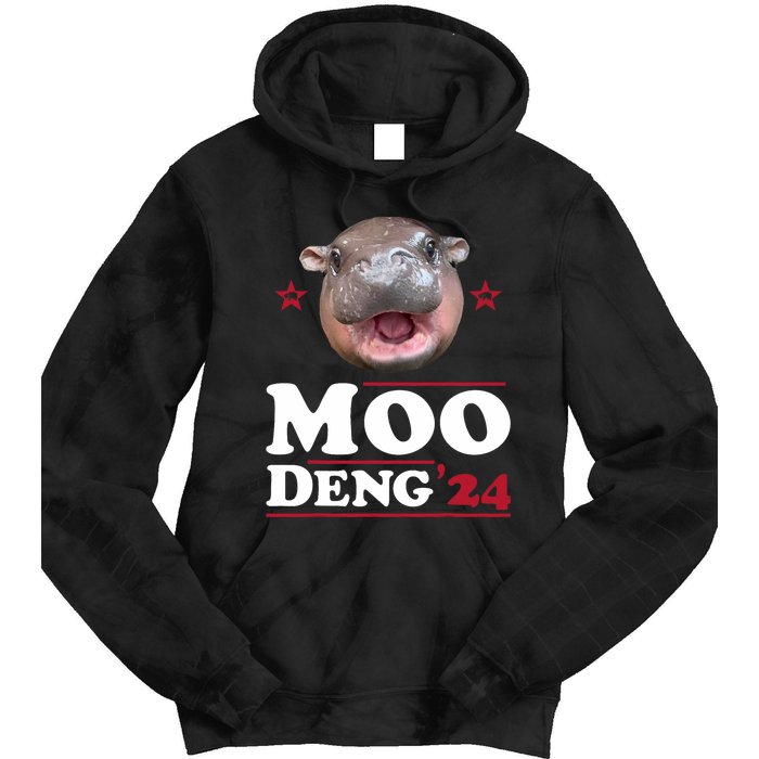 Moo Deng Hippo Cute Baby Pygmy Funny Election 2024 Tie Dye Hoodie