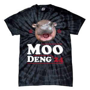 Moo Deng Hippo Cute Baby Pygmy Funny Election 2024 Tie-Dye T-Shirt