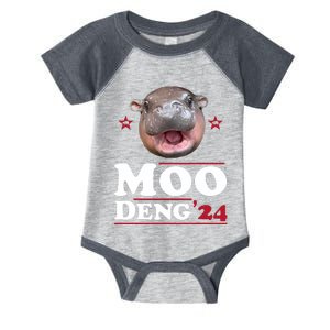 Moo Deng Hippo Cute Baby Pygmy Funny Election 2024 Infant Baby Jersey Bodysuit