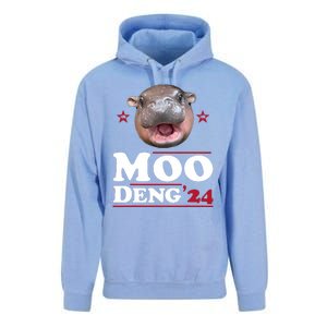 Moo Deng Hippo Cute Baby Pygmy Funny Election 2024 Unisex Surf Hoodie