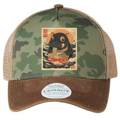 Moo Deng Hippo Eat Ramen For Japanese Style Legacy Tie Dye Trucker Hat