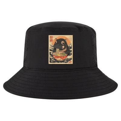 Moo Deng Hippo Eat Ramen For Japanese Style Cool Comfort Performance Bucket Hat