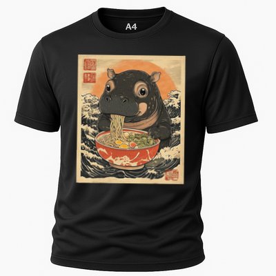 Moo Deng Hippo Eat Ramen For Japanese Style Performance Shirt