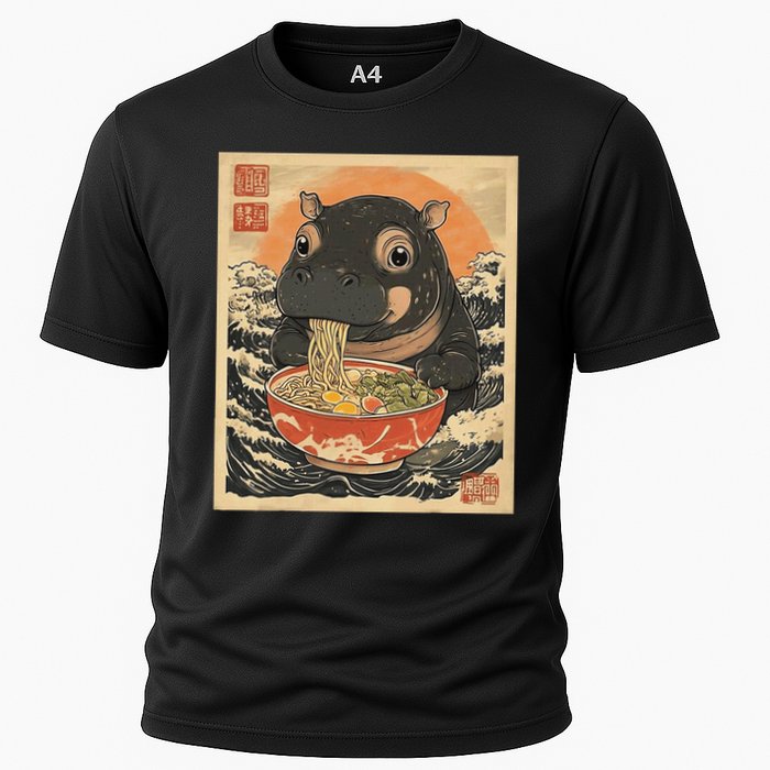 Moo Deng Hippo Eat Ramen For Japanese Style Performance Shirt