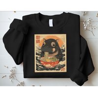 Moo Deng Hippo Eat Ramen For Japanese Style Sweatshirt