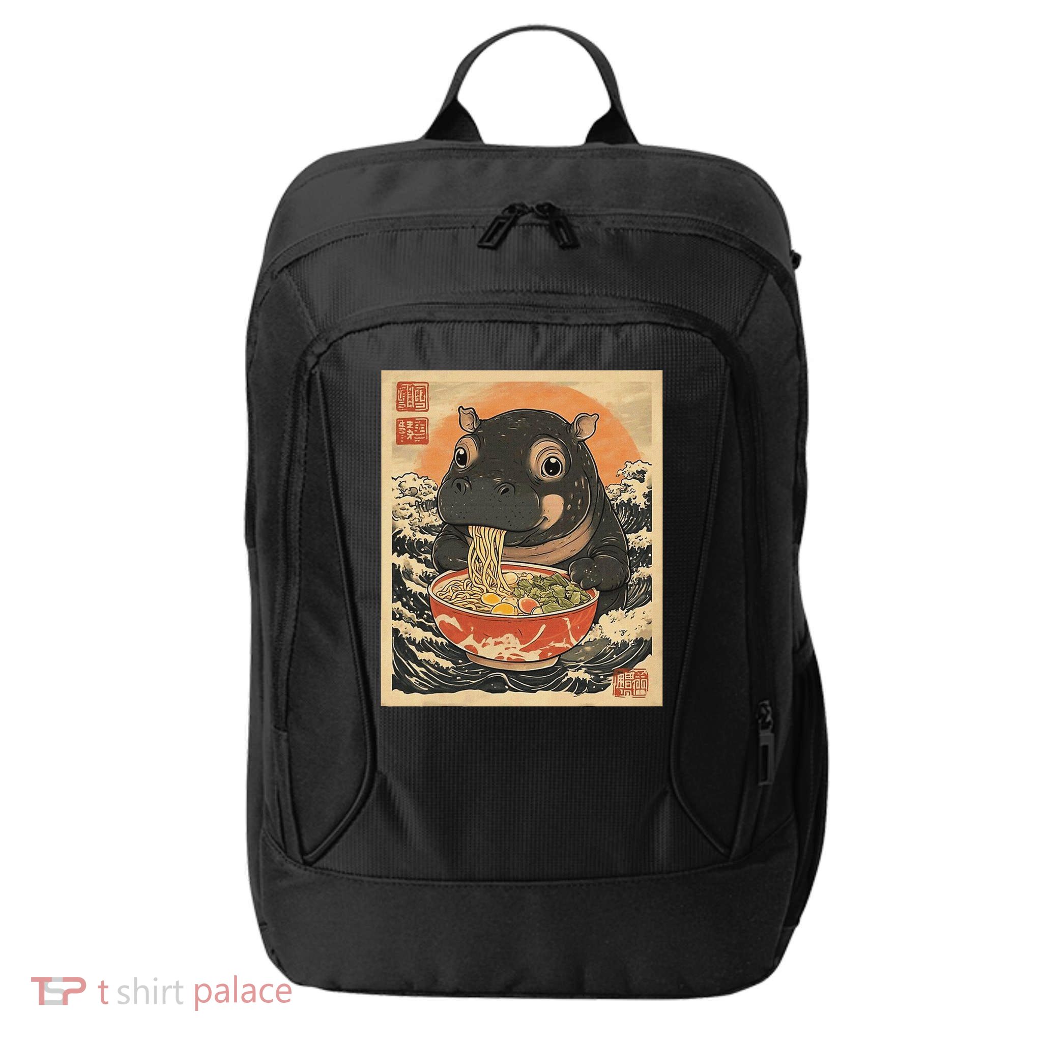 Moo Deng Hippo Eat Ramen For Japanese Style City Backpack