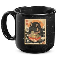 Moo Deng Hippo Eat Ramen For Japanese Style 15oz Campfire Ceramic Mug