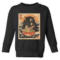 Moo Deng Hippo Eat Ramen For Japanese Style Toddler Sweatshirt