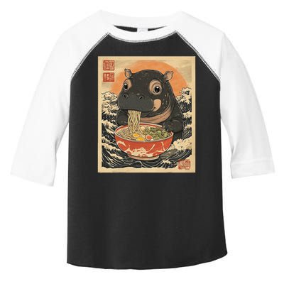 Moo Deng Hippo Eat Ramen For Japanese Style Toddler Fine Jersey T-Shirt