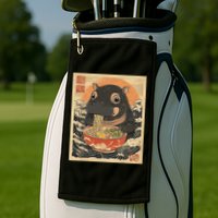 Moo Deng Hippo Eat Ramen For Japanese Style Golf Towel