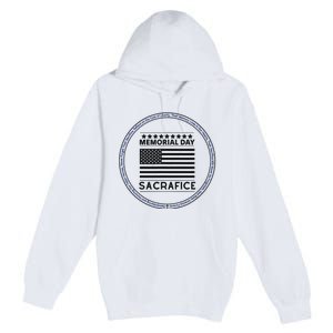 Memorial Day Honor Our Heroes Sacrifice American Flag Bold Premium Pullover Hoodie