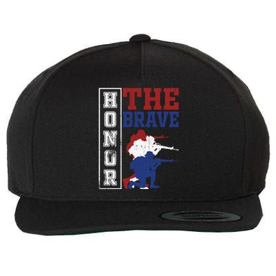 Memorial Day Honor The Brave Military Veterans Gift Wool Snapback Cap