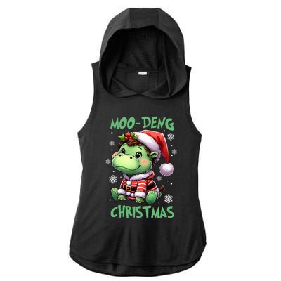 Moo Deng Hippo Baby Pigmy Moodeng Chrismats Zoo Family Ladies PosiCharge Tri-Blend Wicking Draft Hoodie Tank