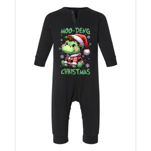 Moo Deng Hippo Baby Pigmy Moodeng Chrismats Zoo Family Infant Fleece One Piece