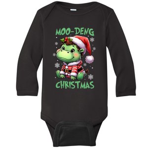 Moo Deng Hippo Baby Pigmy Moodeng Chrismats Zoo Family Baby Long Sleeve Bodysuit