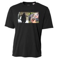 Moo Deng Hippo And Baby Penguin Pesto Cooling Performance Crew T-Shirt