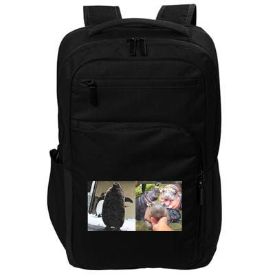 Moo Deng Hippo And Baby Penguin Pesto Impact Tech Backpack