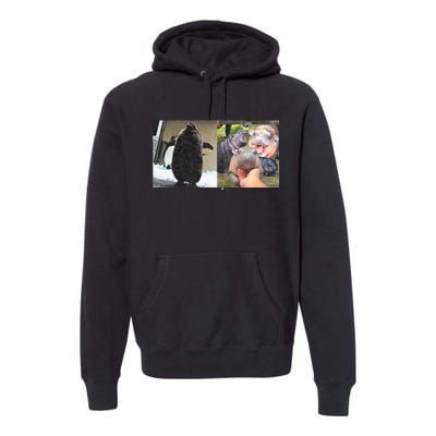 Moo Deng Hippo And Baby Penguin Pesto Premium Hoodie