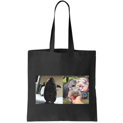 Moo Deng Hippo And Baby Penguin Pesto Bag