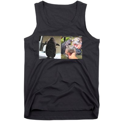 Moo Deng Hippo And Baby Penguin Pesto Tank Top