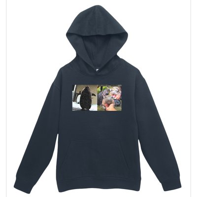 Moo Deng Hippo And Baby Penguin Pesto Urban Pullover Hoodie