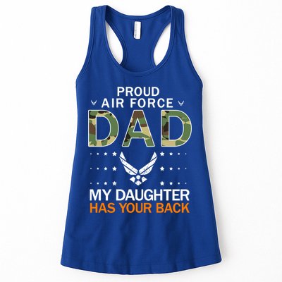My Daughter Has Your Backcute Giftproud Air Force Dad Army Cool Gift Womens Tank Top