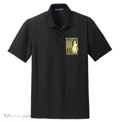 My Daughter Has Your Back Funny Gift Proud Army Dad Military Father Gift Dry Zone Grid Polo