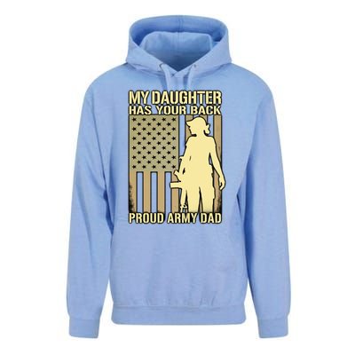 My Daughter Has Your Back Funny Gift Proud Army Dad Military Father Gift Unisex Surf Hoodie