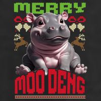 Moo Deng Hippo Ugly Christmas Holiday Cheer Gift Cool Comfort Performance Bucket Hat